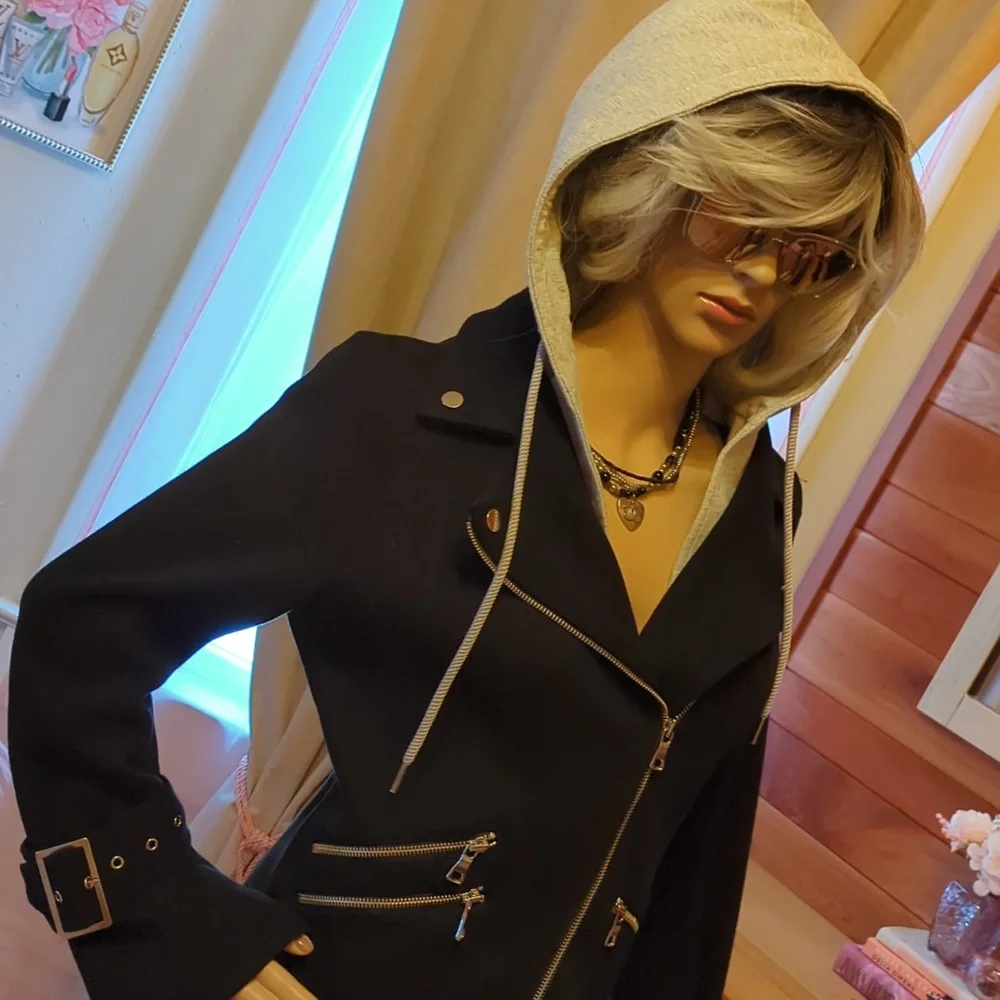 INC Moto Jacket With Hoodie - Picture 9 of 9